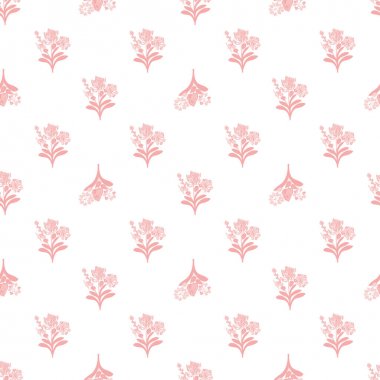 Kumaş, duvar kağıdı, scrapbooking, projeler için pembe çiçekli akdeniz çiçek buketi yaz çiçek dikişsiz vektör deseni.