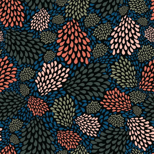 Векторный бесшовный органический рисунок с неровной текстурой в форме капли каракуля. Красочные каракули формируют темный фон. Абстрактный векторный фон. Обои, ткань, бумага, текстиль. Рисунок . — стоковый вектор