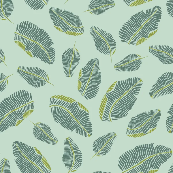 Verde amarelo banana folhas vetor sem costura padrão tropical para tecido, papel de parede, fundos ou projetos de scrapbooking . — Vetor de Stock