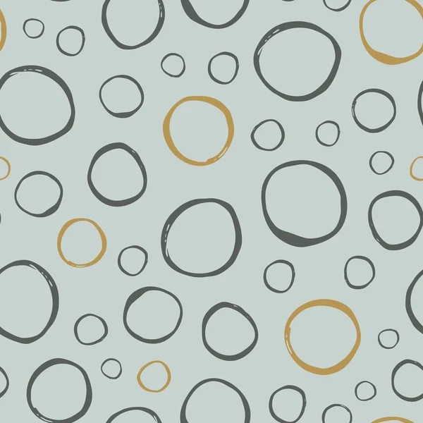Coloré pois irréguliers cercles vectoriel motif sans couture. Modèle sans couture à la mode. vert olive, jaune doré, cercles sur fond vert. Illustration vectorielle. Conception de motif de surface . — Image vectorielle