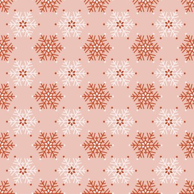 Basit turuncu ve beyaz monokrom bohem Noel danteli kar tanecikleri kumaş, duvar kâğıdı, kış tatilleri için kazıma projeleri için pürüzsüz desenli arka plan.