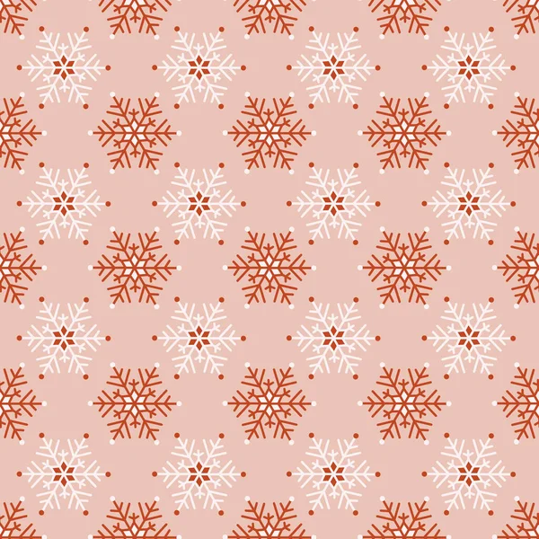 간단 한 주황색 과 흰색 단색의 보 헤 리안 크리스마스 레이스 눈송이들은 겨울 휴일을 위한 직물, 벽지, 스크랩 크 프로젝트를 위한 물기없는 패턴 배경을 제공 한다.. — 스톡 벡터