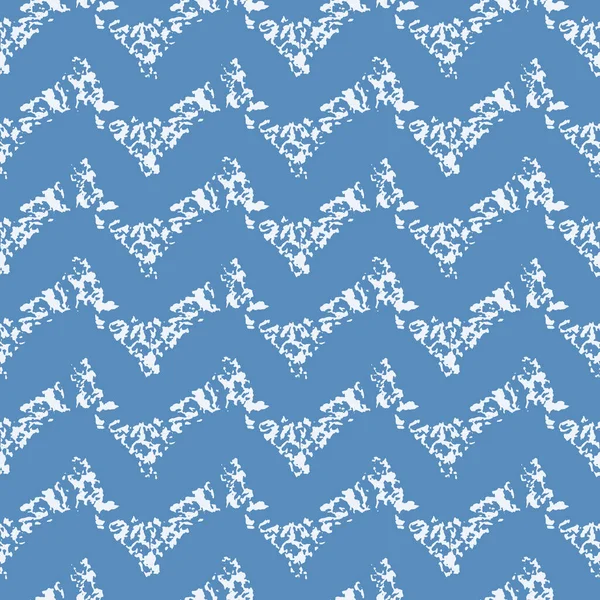 Modèle vectoriel sans couture en chevron texturé bleu. Conception de motif de surface pour tissu, scrapbooking, projets de papier peint. — Image vectorielle