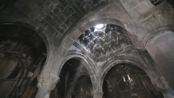 Vergevorderdgeghard Een Middeleeuwse Klooster Kotayk Provincie Van Armenië Wordt Gedeeltelijk — Stockvideo