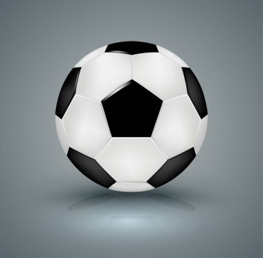 Gerçekçi futbol topu. Vektör çizim.