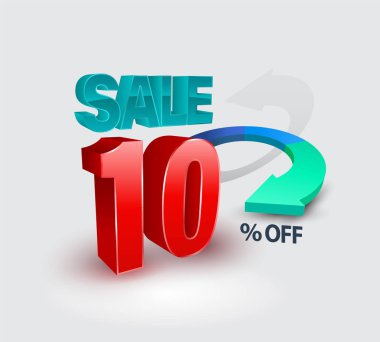 Satış afiş yüzde 3d tarzı. Vektör çizim promosyon reklam için.