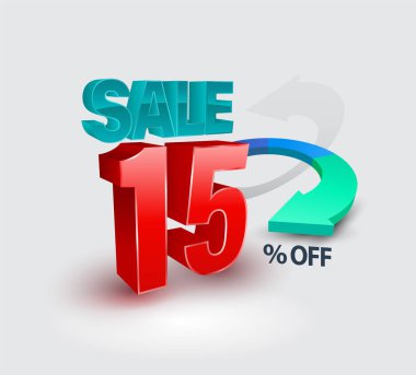 Satış afiş yüzde 3d tarzı. Vektör çizim promosyon reklam için.