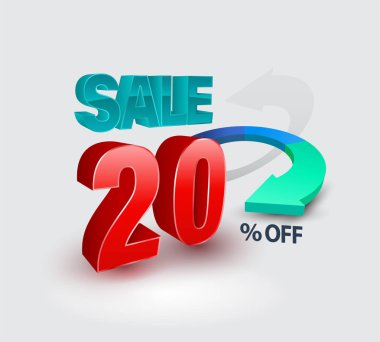 Satış afiş yüzde 3d tarzı. Vektör çizim promosyon reklam için.