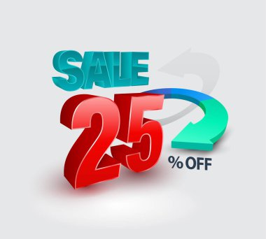 Satış afiş yüzde 3d tarzı. Vektör çizim promosyon reklam için.