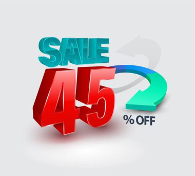 Satış afiş yüzde 3d tarzı. Vektör çizim promosyon reklam için.