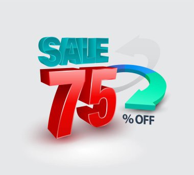 Satış afiş yüzde 3d tarzı. Vektör çizim promosyon reklam için.