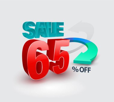 Satış afiş yüzde 3d tarzı. Vektör çizim promosyon reklam için.