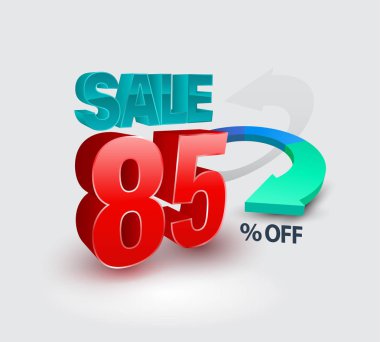 Satış afiş yüzde 3d tarzı. Vektör çizim promosyon reklam için.