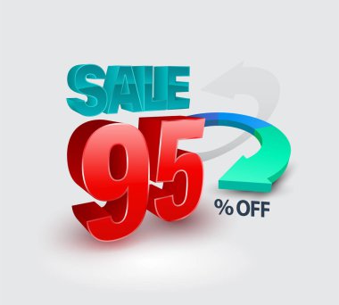 Satış afiş yüzde 3d tarzı. Vektör çizim promosyon reklam için.