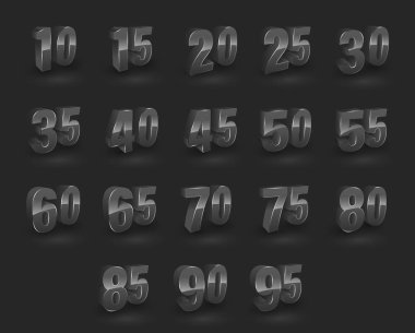 Küme sayısı 3d tarzı. Vektör çizim.