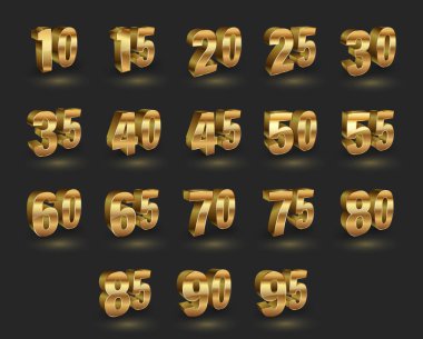 Küme sayısı 3d tarzı. Vektör çizim.