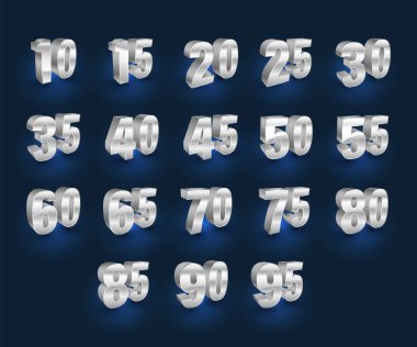 Küme sayısı 3d tarzı. Vektör çizim.