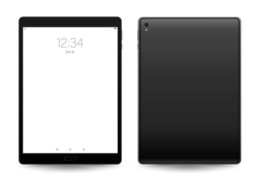 Tablet mockup. Vektör çizim teknolojisi için.