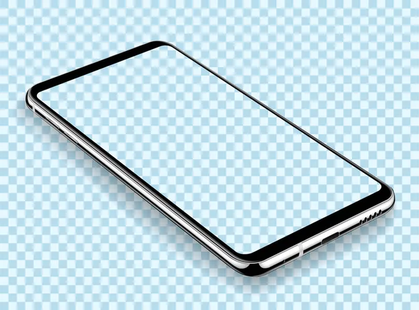 Smartphone Mockup Transparent Skärm För Lätt Plats Demo Vektorillustration För — Stock vektor