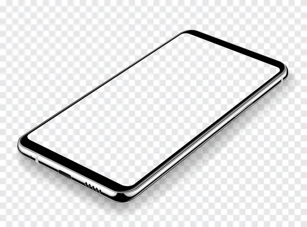 Smartphone Mockup Transparent Skärm För Lätt Plats Demo Vektorillustration För — Stock vektor