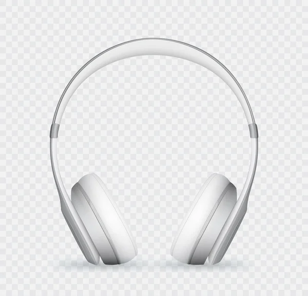 Auriculares Realistas Vectoriales Para Festival Música Publicitaria Elementos — Vector de stock