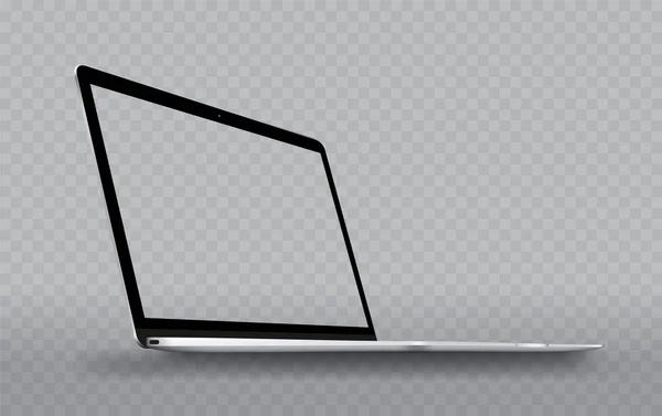 透明なラップトップの視点 技術要素の広告と置換デモ画面上のベクトル図 — ストックベクタ