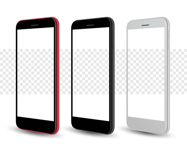 Smartphone Mockup Transparant Scherm Voor Gemakkelijk Plaats Demo Vectorillustratie Voor — Stockvector