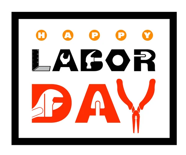 Felice Labor Day Banner Giornata Del Lavoro Poster Pubblicitario — Vettoriale Stock