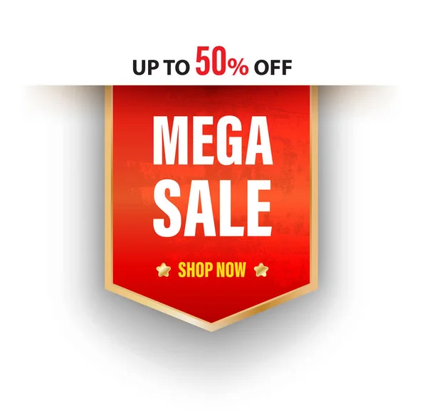 Mega Sale Banner Vector Illustration Promotion Advertising — Stock Vector
