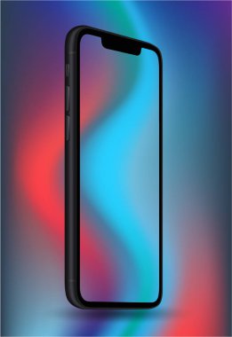 Smartphone şeffaf ekran iphon tarzı. Vektör çizim.