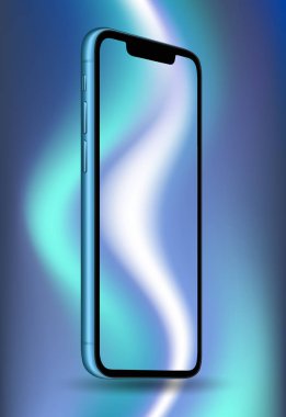 Smartphone şeffaf ekran iphon tarzı. Vektör çizim.