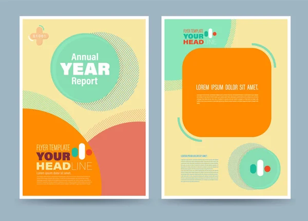 Colourful Annual Report Brochure Flyer Design Template Circles Style Vector — Stock Vector