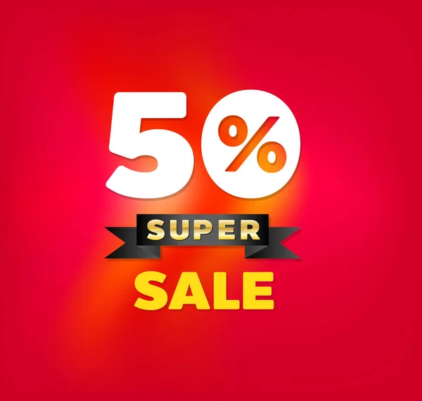 Percent Super Sale Element Promotion Advertising — Stock Vector