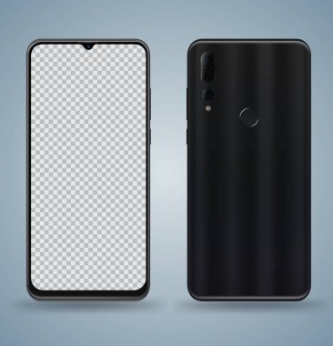 Gerçekçi smartphone örnekler. Hisse senedi vektör çizim web öğesi, oyun demo ve uygulama mockup ve kolay yer demo ekran içine.