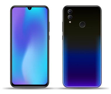 Gerçekçi smartphone örnekler. Hisse senedi vektör çizim web öğesi, oyun demo ve uygulama mockup ve kolay yer demo ekran içine.