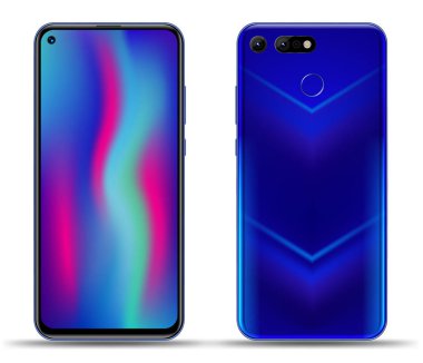 Gerçekçi smartphone örnekler. Hisse senedi vektör çizim web öğesi, oyun demo ve uygulama mockup ve kolay yer demo ekran içine.
