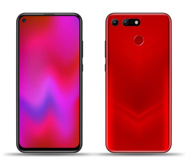 Gerçekçi smartphone örnekler. Hisse senedi vektör çizim web öğesi, oyun demo ve uygulama mockup ve kolay yer demo ekran içine.