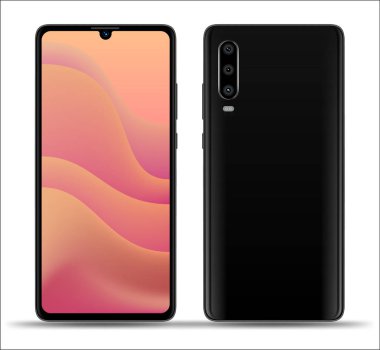 Gerçekçi smartphone örnekler. Hisse senedi vektör çizim web öğesi, oyun demo ve uygulama mockup ve kolay yer demo ekran içine.