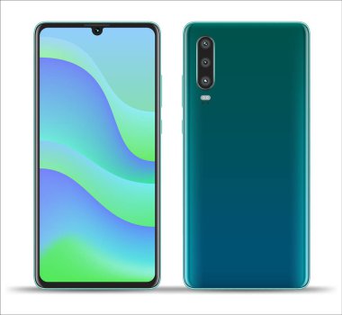 Gerçekçi smartphone örnekler. Hisse senedi vektör çizim web öğesi, oyun demo ve uygulama mockup ve kolay yer demo ekran içine.