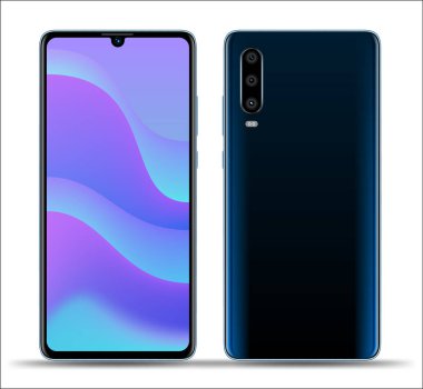 Gerçekçi smartphone örnekler. Hisse senedi vektör çizim web öğesi, oyun demo ve uygulama mockup ve kolay yer demo ekran içine.