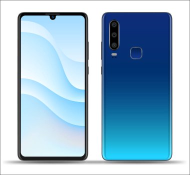 Gerçekçi smartphone örnekler. Hisse senedi vektör çizim web öğesi, oyun demo ve uygulama mockup ve kolay yer demo ekran içine.