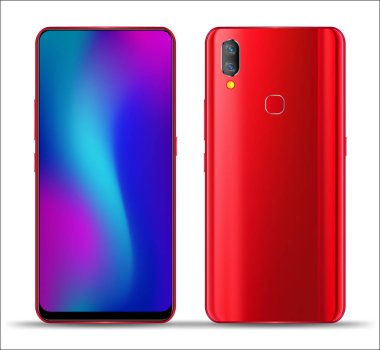 Gerçekçi smartphone örnekler. Hisse senedi vektör çizim web öğesi, oyun demo ve uygulama mockup ve kolay yer demo ekran içine.