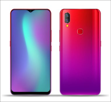 Gerçekçi smartphone örnekler. Hisse senedi vektör çizim web öğesi, oyun demo ve uygulama mockup ve kolay yer demo ekran içine.