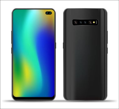 Gerçekçi smartphone örnekler. Hisse senedi vektör çizim web öğesi, oyun demo ve uygulama mockup ve kolay yer demo ekran içine.