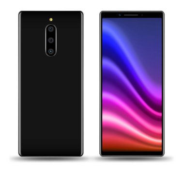 Gerçekçi smartphone örnekler. Hisse senedi vektör çizim web öğesi, oyun demo ve uygulama mockup ve kolay yer demo ekran içine.