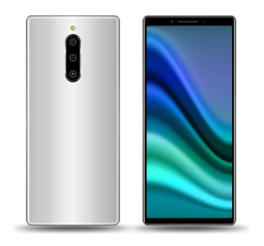 Gerçekçi smartphone örnekler. Hisse senedi vektör çizim web öğesi, oyun demo ve uygulama mockup ve kolay yer demo ekran içine.