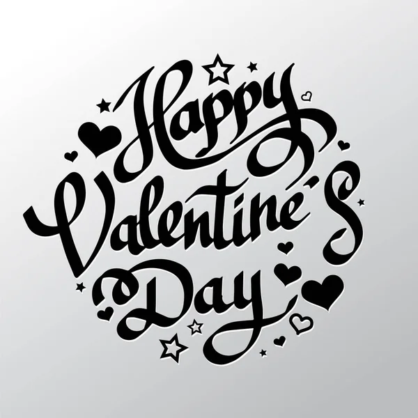Happy Valentine Day Lettering Circle - Stok Vektor