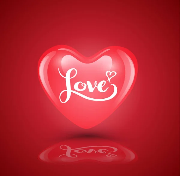 Heart Love Lettering Vector Illustration Love Concept Valentine Wedding — Stock Vector