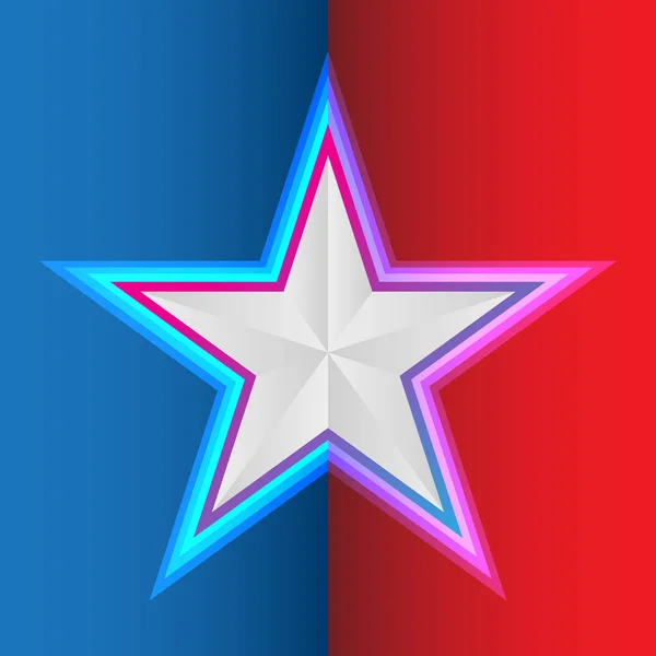 Estrela sobre azul vermelho fundo vetor ilustração — Vetor de Stock