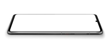 Mobil ekranda kolay yer tanıtımı için akıllı telefon modeli. Teknoloji iletişimi ve uygulamaları için vektör illüstrasyon nesnesi.